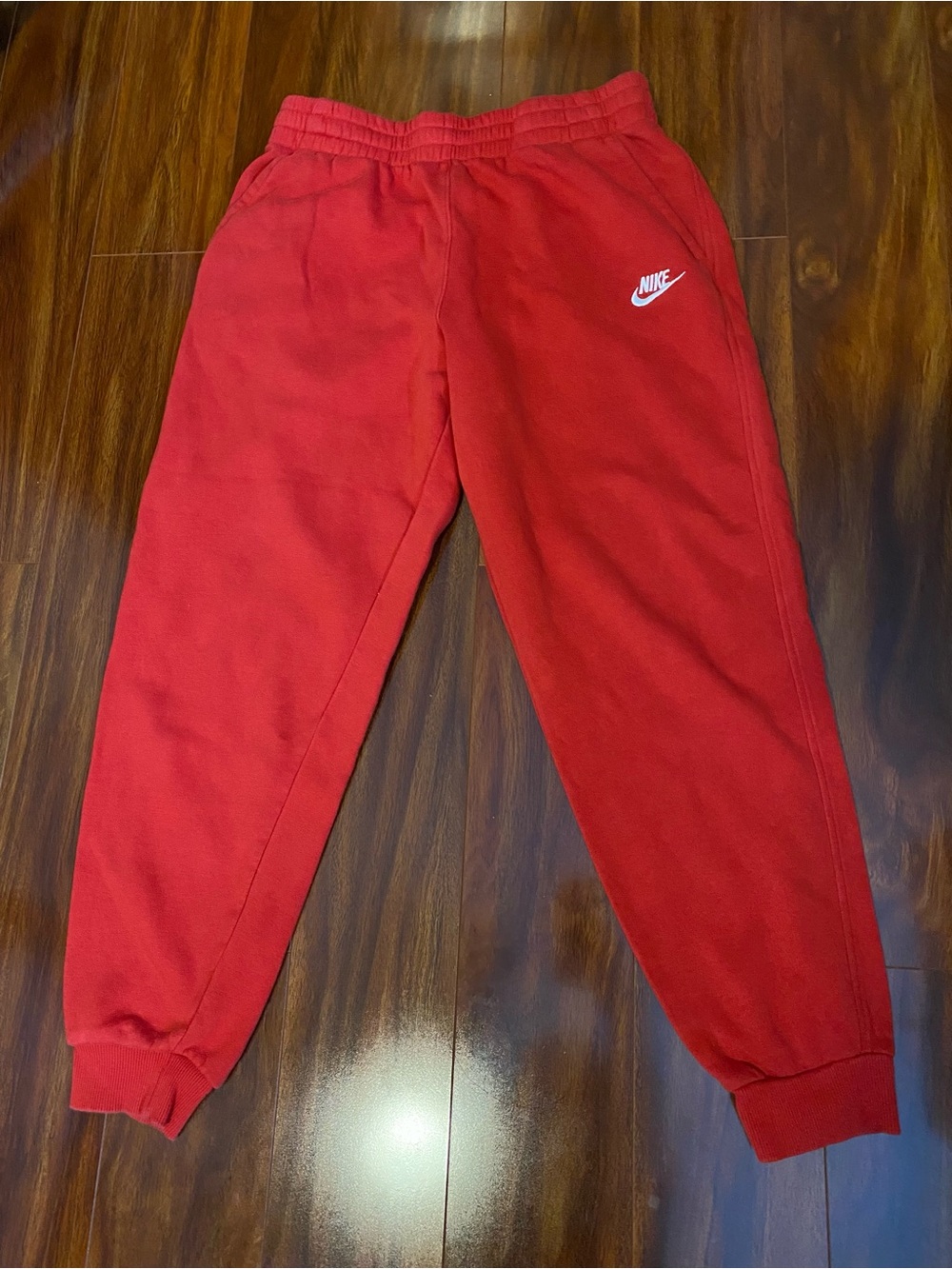 Nike Kids Red Fleece Jogger Pants cotton